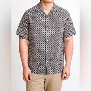 Portuguese flannel tile camp shirt men’s size small